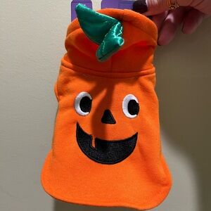 Pumpkin Costume Halloween jack-o’-lantern costume for small animal size XS NWT